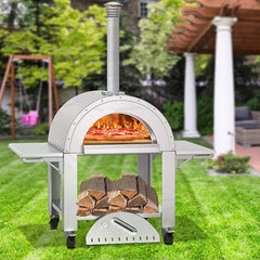 Portable Outdoor Stainless Steel Wood Fired Pizza Oven, 46'' (SAK46584)