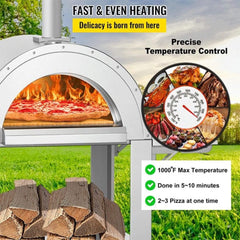 Portable Outdoor Stainless Steel Wood Fired Pizza Oven, 46'' (SAK46584)