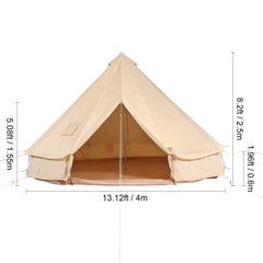 Premium 4-Season Camping Canvas Bell Yurt Tent With Stove Jack (SAK47589)