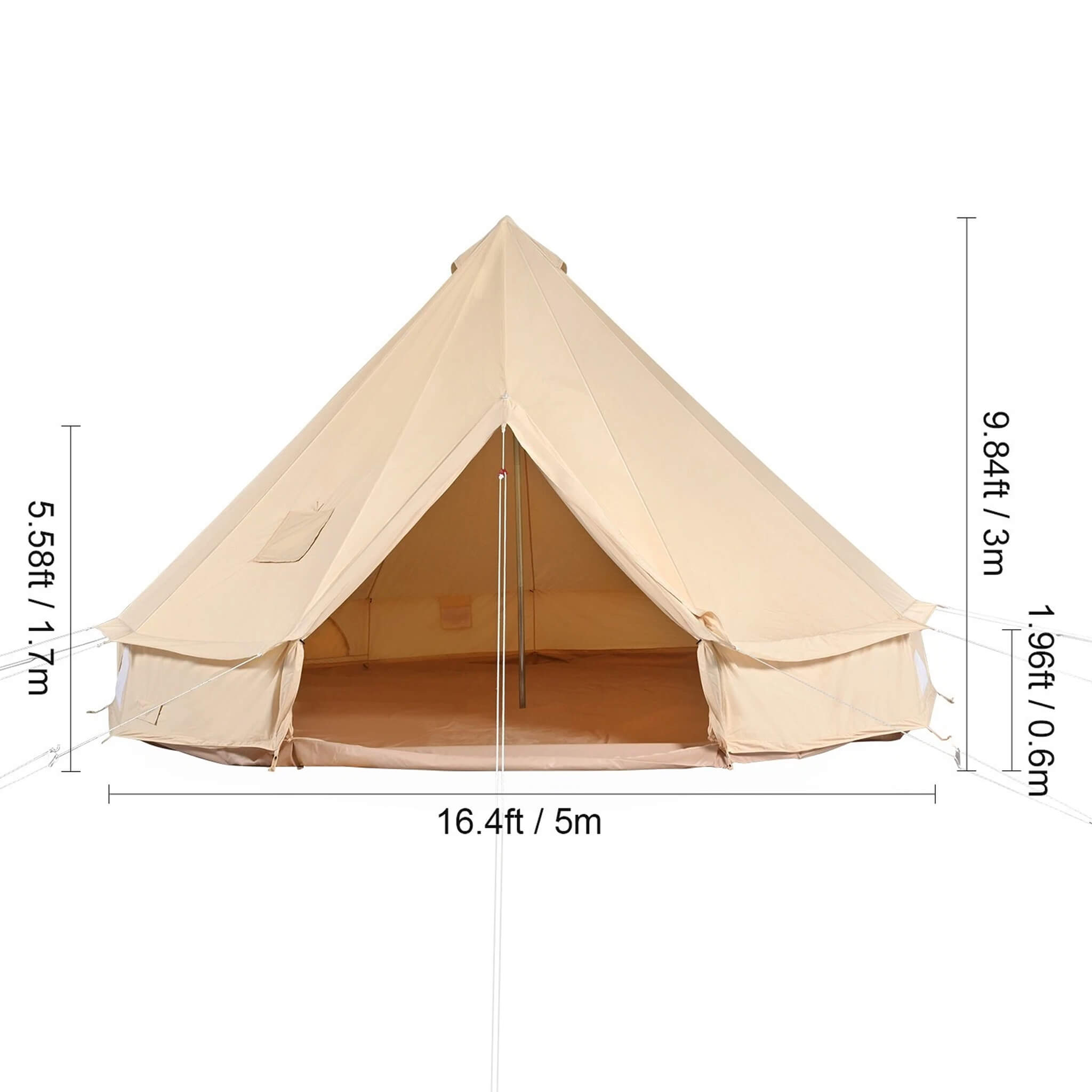 Premium 4-Season Camping Canvas Bell Yurt Tent With Stove Jack (SAK47589)