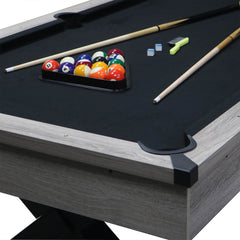 Premium 7FT Wood Billiards Pool Snooker Table Game Set With X-Shaped Legs (SAK32091)
