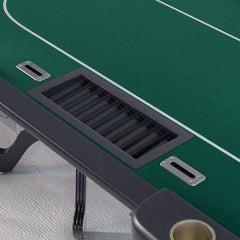 Premium 96" Aura Oval Poker Table With Cup Holders, Chips Tray And Drop Box (SAK31045)