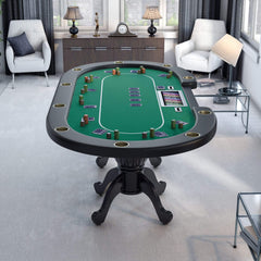 Premium 96" Aura Oval Poker Table With Cup Holders, Chips Tray And Drop Box (SAK31045)