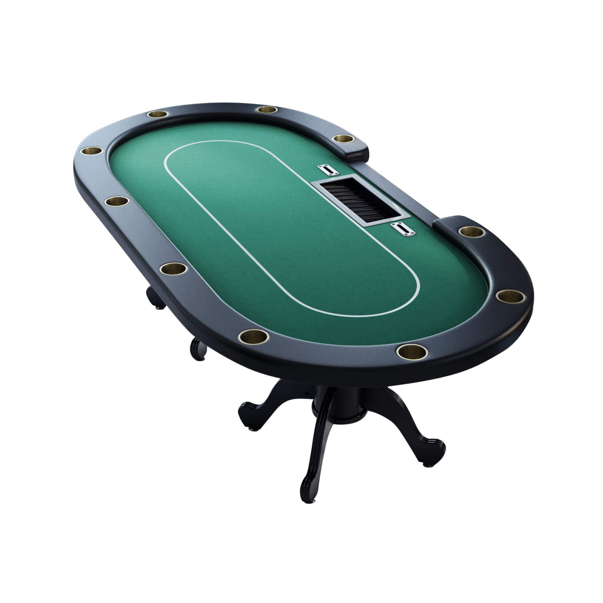 Premium 96" Aura Oval Poker Table With Cup Holders, Chips Tray And Drop Box (SAK31045)