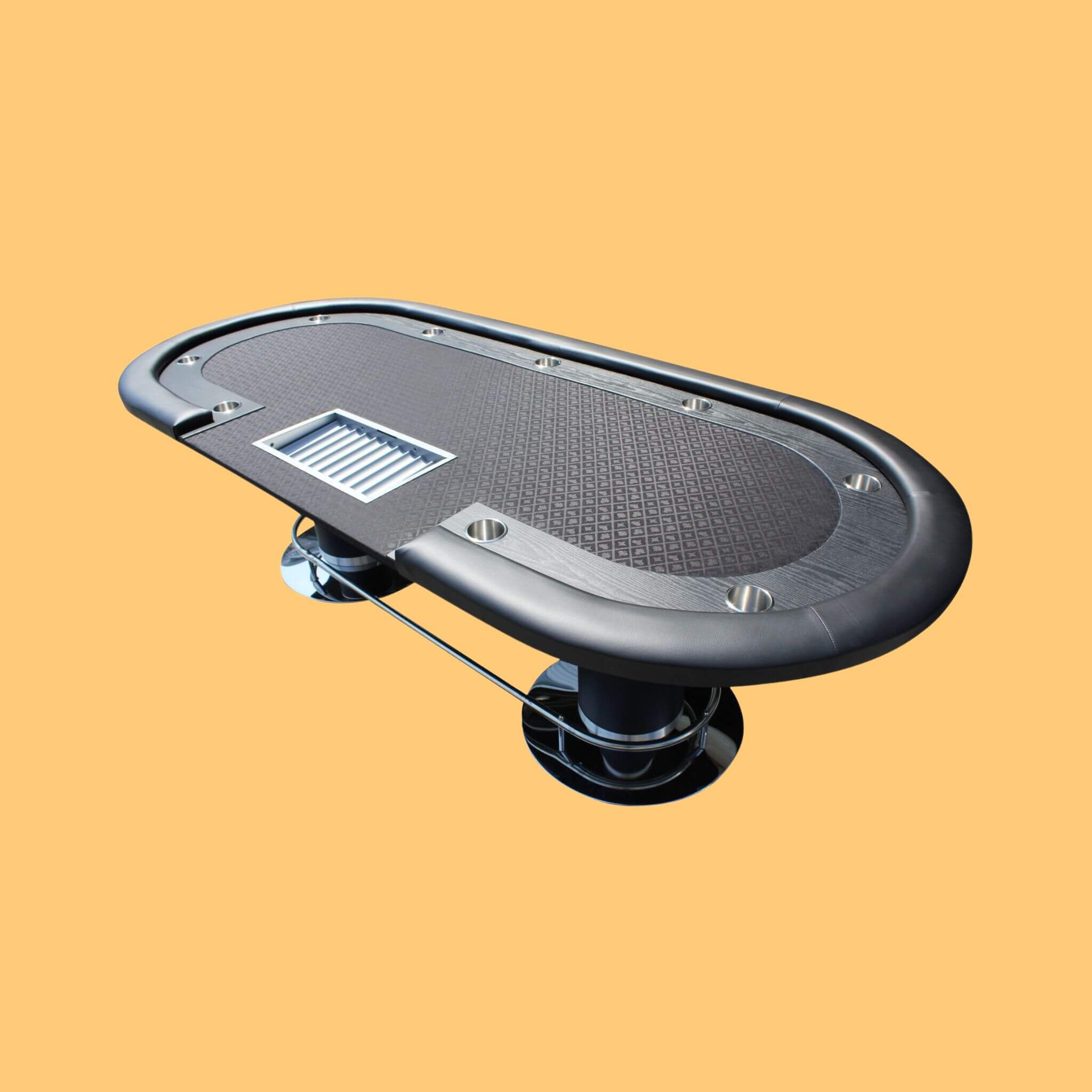 Premium 96" Oval Poker Table With Racetrack And Chips Tray (SAK66823)