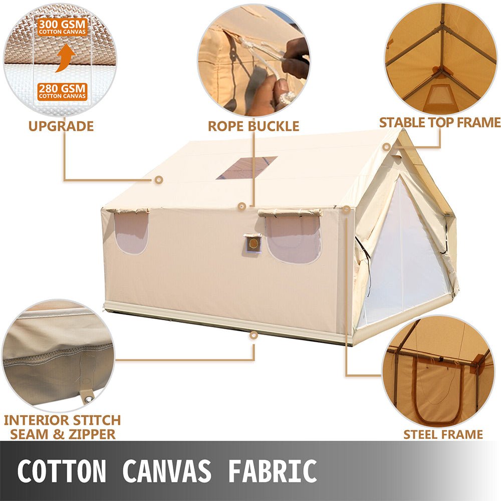 Premium Canvas Frame Fire Water Camping Wall Hunting Tent, 12x14' (SAK92461)