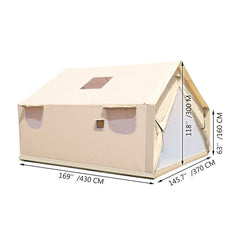 Premium Canvas Frame Fire Water Camping Wall Hunting Tent, 12x14' (SAK92461)