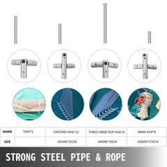 Premium Canvas Frame Fire Water Camping Wall Hunting Tent, 12x14' (SAK92461)