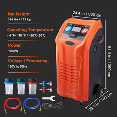 Premium Fully Automatic Dual Cylinder AC Refrigerant Recovery Machine Kit (94517360)