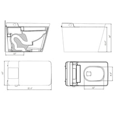 Premium Multifunctional Single-Piece Automatic Smart Toilet With Remote Control, Matte Black (96471352)
