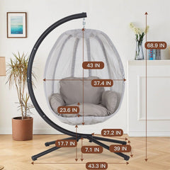 Premium Outdoor Hammock Egg Swing Chair With Stand, 70" (96542317)