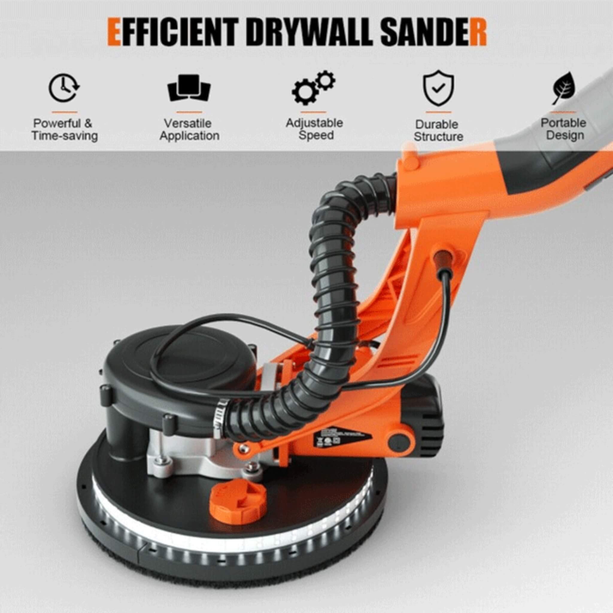 Professional Electric Drywall Ceiling Pole Sander W/ Vacuum, 750W (SAK97855)
