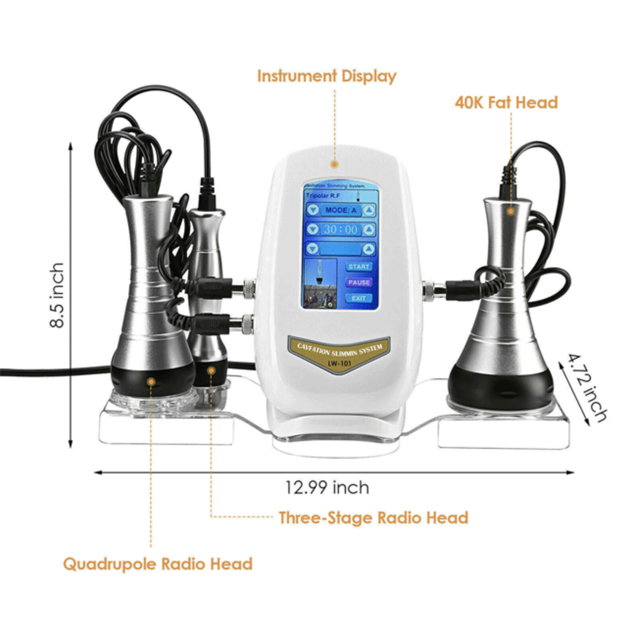 Professional Ultrasonic Cavitation RF Laser Lipo Machine -  Fat Reduction & Weight Loss (SAK95112)