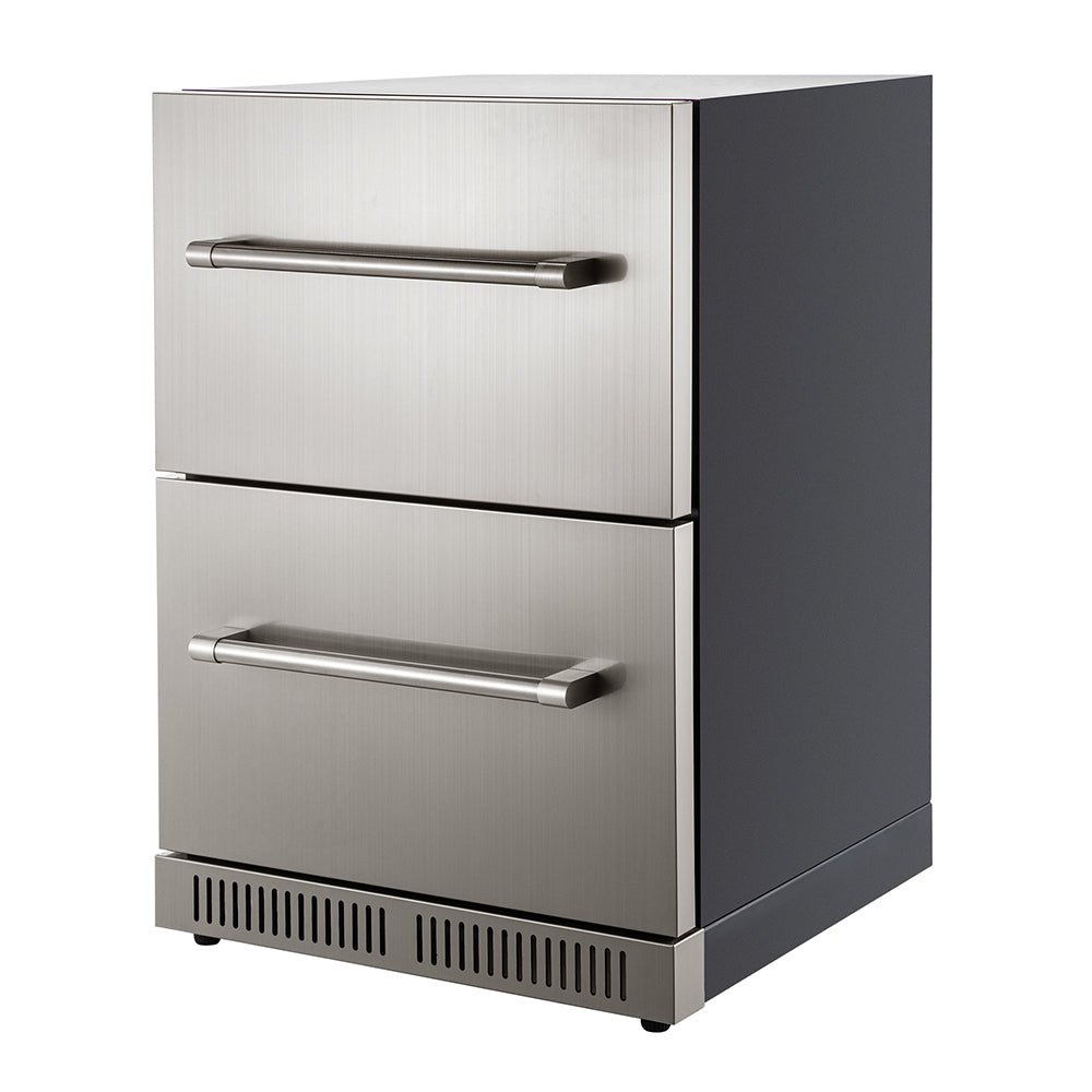 Small Double Drawer Stainless Steel Built-In Undercounter Beverage Refrigerator, 5.1 Cu.Ft. (SAK50273)