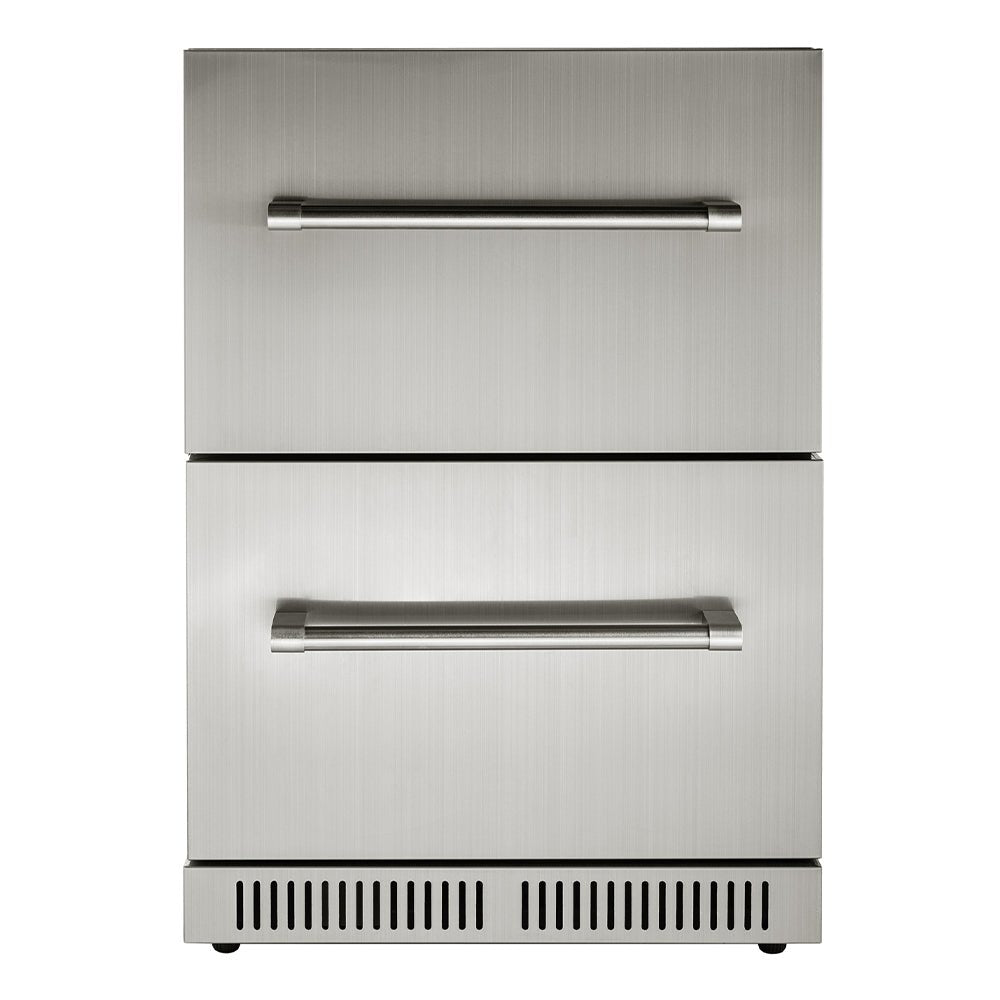 Small Double Drawer Stainless Steel Built-In Undercounter Beverage Refrigerator, 5.1 Cu.Ft. (SAK50273)