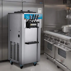Stainless Steel Commercial 3-Flavor Soft Serve Ice Cream Machine Maker, 21-31 L/H (SAK65291)