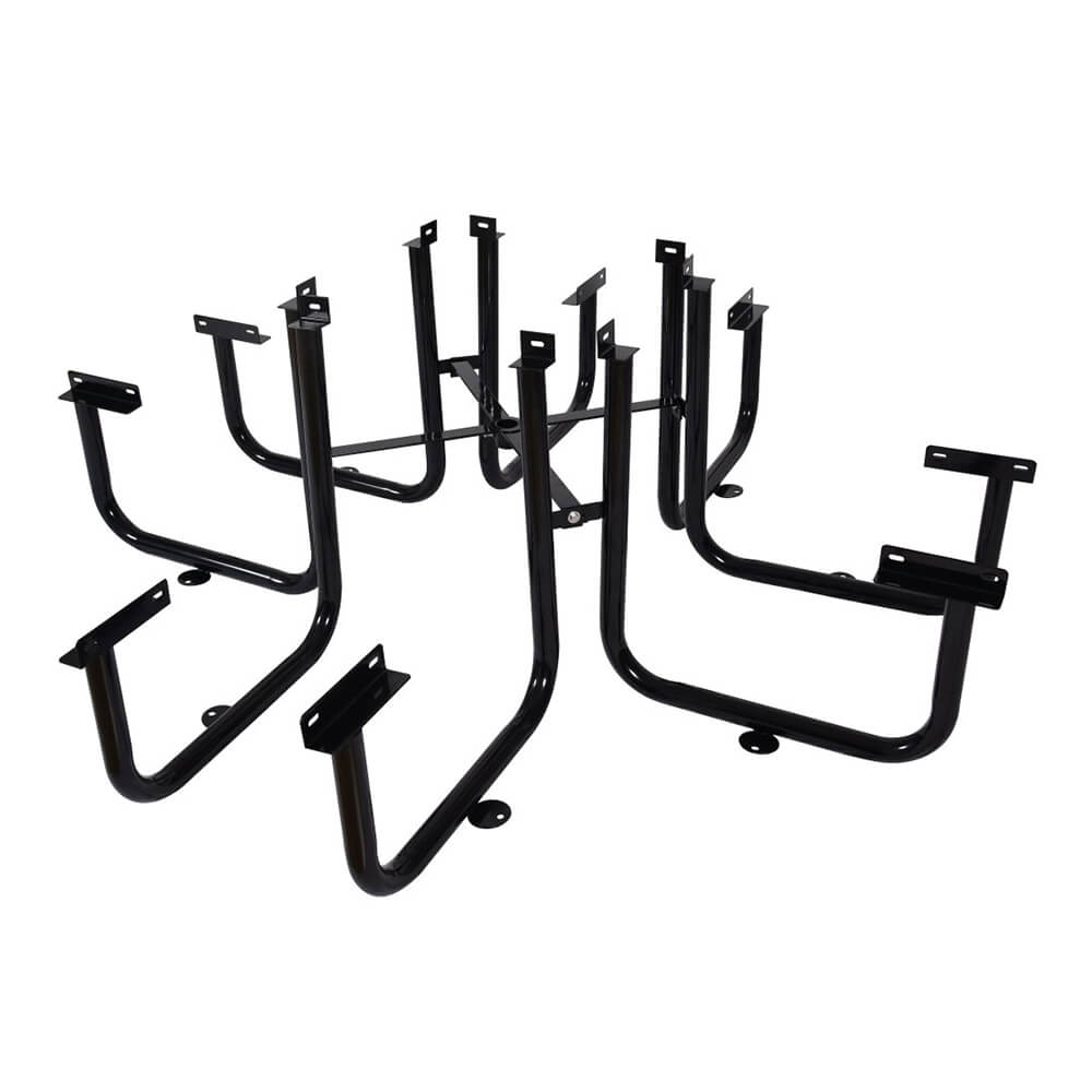 Large 46" Stylish Square Steel Picnic Table W/ Thermoplastic Coating & Umbrella Hole (SAK90547)