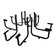 Large 46" Stylish Square Steel Picnic Table W/ Thermoplastic Coating & Umbrella Hole (SAK90547)