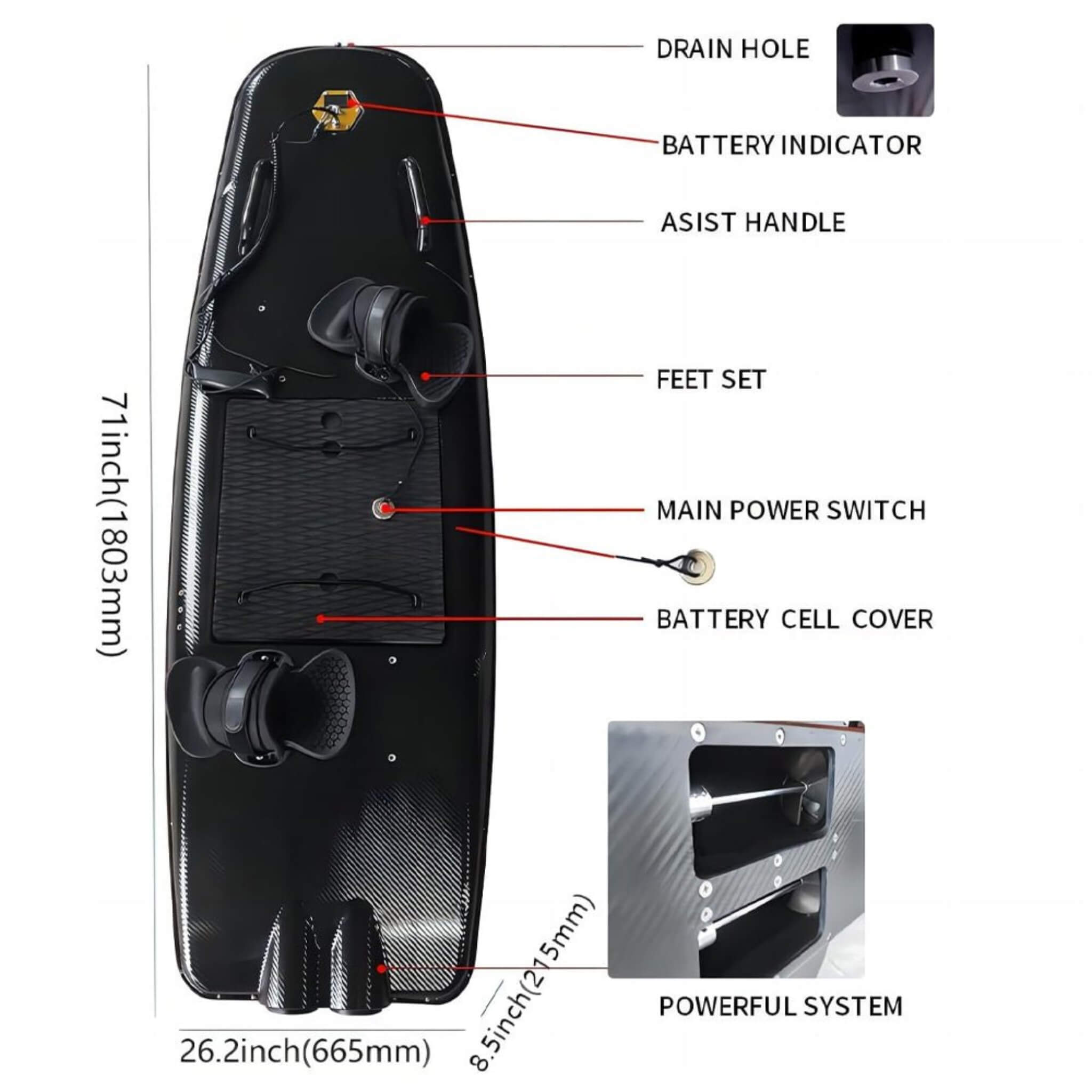TTR High-Speed Electric Motorized ABS Water Jet Surfboard, 10KW (SAK21463)