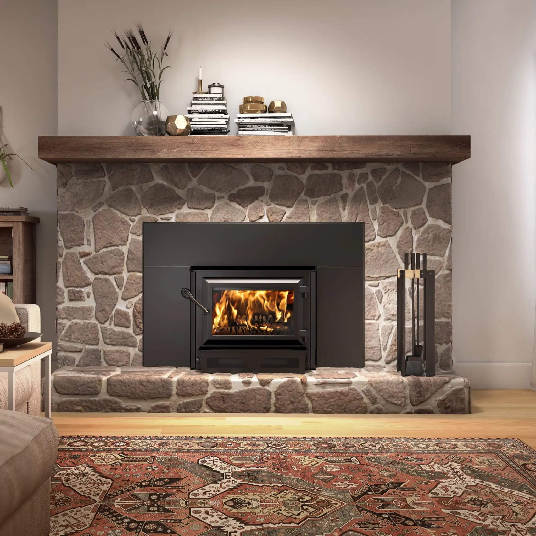 Ventis Premium Black Extra Large Wood Fireplace Insert With Blower (SAK27542)