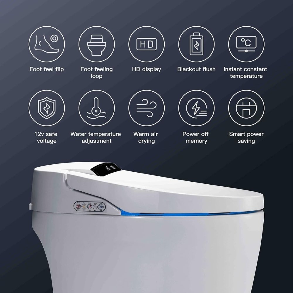 Premium Automatic Single-Piece Home Smart Toilet With Bidet, Foot Sensor And Heated Seat (SAK96152)