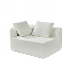 116' Modern Curved Sectional Sofa with High-Density Fully Compressed Sponge and Chaise Lounge, Pearl Upholstery, 2-Piece Set, Fully Assembled Right Hand Facing, Perfect for Living Room, Lounge