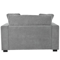 Oversized Chaise Lounge Chair with Solid Wood Legs and Soft Upholstery, Gray