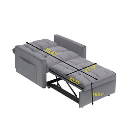 Sofa bed chair 3 in 1 convertible, recliner, single recliner, suitable for small Spaces with adjustable back black  dark grey