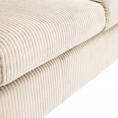 L-Shaped Sofa with Padded Corduroy: Multi-functional Design, Modern Luxury Appearance - Ideal for Living Rooms, Apartments - Easy Assembly & Maintenance,off-white