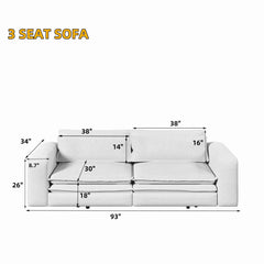 93' King Size Sleeper Sofa Bed, Pull Out Sofa Bed, 3 in 1 Convertible Sleeper Sofa, Chaise Lounge,3 Seat Teddy Couch with 2 Lumbar Pillows for Living Room, Apartment, Office, Studies,Blue