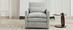 Cozy Upholstered Armchair Oversized Comfy Cloud Sofa Double Cushion Single Sofa in Light Grey Chenille, 31.9'