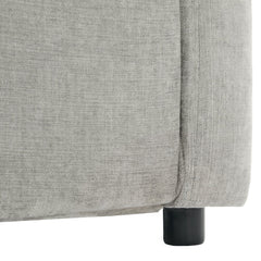 Cozy Upholstered Armchair Oversized Comfy Cloud Sofa Double Cushion Single Sofa in Light Grey Chenille, 31.9'