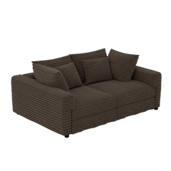 102.4 'Plush Corduroy 4-Seat Sofa,Modern Comfy Upholstered Sofa Cloud Couch,Deep Seat Couches with Soft Pillows and Movable Ottoman,Convertible Sofa Lounge Chair,for Living Room,Apartment,Office,Camel
