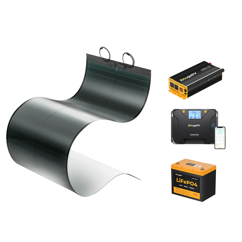 BougeRV 12V 200 Watt CIGS Flexible Solar System Kit (Pre-Punched Holes Version) TT-ISE154