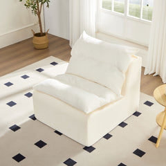 Single Chair Sofa Lounge Chair With Backrest Fully Compressed Sofa Suitable For Living Room, Bedroom, Polyester,ORANGE, WHITE