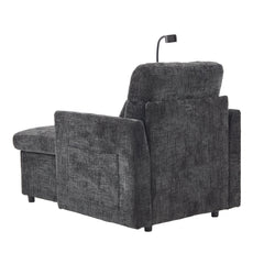 Multifunctional Lazy Person Sofa Recliner with Storage Backrest and Cell Phone Bracket in Chenille for Living Room or Bedroom