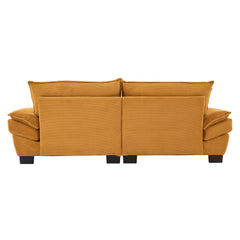 Corduroy Sofa Sleeper Couch Loveseat Sofa with Pillows Comfy Upholstered Deep Seat Sofa for Bedroom,Living Room,Apartment,Office,Dorm-Yellow Corduroy
