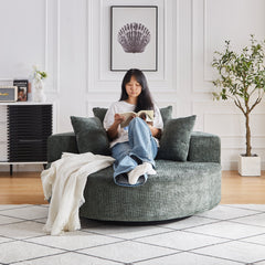 55''L Chenille Foam Single Swivel Chair, Fluffy Modern Sleeper, 360 Degree Swivel Chair for Living Room, Bedroom, Lounge and Projection Room