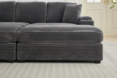 [VIDEO/New]Combination Modular Convertible Sectional Sofa Bed Set,Armrest storage, Stainless steel cup holder, USB, Upholstered Sofa, Deep Seat, Living Room, Loft, Apartment, Office, 2 Colors