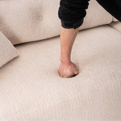 LY-029 APRICOT COMPRESSION SOFA: 4-seater combined sofa, Wood Grain Chenille fabric, full sponge compression sofa,combined sofa with 2 pillows  for living/ Home Furniture/ Apartment