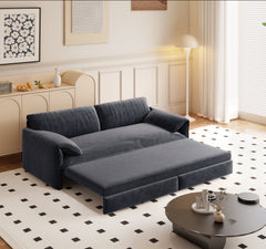 66' Queen Pull Out Sofa Bed, 3-in-1 Convertible Sleeper Sofa with Side Storage,Multi-Functional Velvet Loveseat Bed for Living Room,Bedroom,Apartment,Office(Old Sku:W1885P214785;New Sku:W1885S00223)