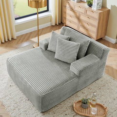 Modern Velvet Single Lazy Sofa Lounge Chair with High-Density Foam, Gray