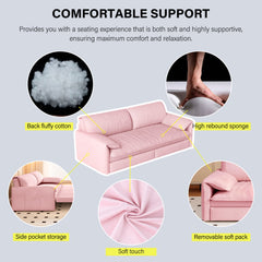 66' Queen Pull Out Sofa Bed, 3-in-1 Convertible Sleeper Sofa with Side Storage,Multi-Functional Velvet Loveseat Bed for Living Room,Bedroom,Apartment,Office(Old Sku:W1885P163513;New Sku:W1885S00226)