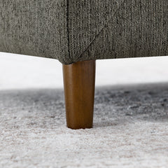 Modern Rectangular Pet Sofa with Backrest and Armrests, Soft Cushion, Dark Grey Linen, Rubber Wood Frame