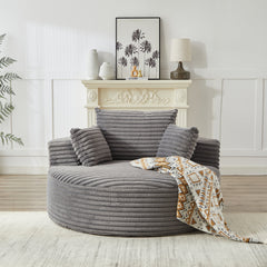 55''L Corduroy Sponge single sofa,No Assembly Required,Fluffy Modern Sleeper Chair for Living room, Bedroom, Lounge and Projection Room(Not a swivel chair.)