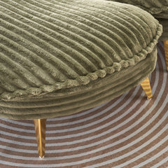 65.00 inches long, Corduroy Sofa Fabric, with three matching pillows and two spacious and comfortable seats, for Apartment Office Living Room -Green