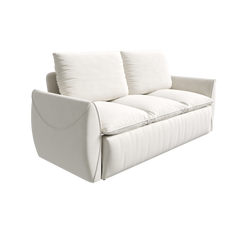 70.9' Pull Out Sofa Bed, 3-Seat Convertible Sleeper Sofa with 2-in-1 Pillow and Blanket Set,Multi-Functional Velvet Loveseat Bed,Beige