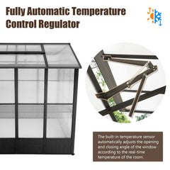 [06X08FT] Heavy Duty Outdoor Polycarbonate Greenhouse With Fully Automatic Temperature Control Vent (SAK51892)
