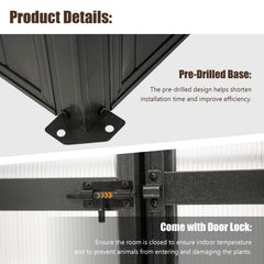 [06X08FT] Heavy Duty Outdoor Polycarbonate Greenhouse With Fully Automatic Temperature Control Vent (SAK51892)