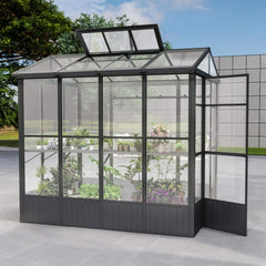 [06X08FT] Heavy Duty Outdoor Polycarbonate Greenhouse With Fully Automatic Temperature Control Vent (SAK51892)
